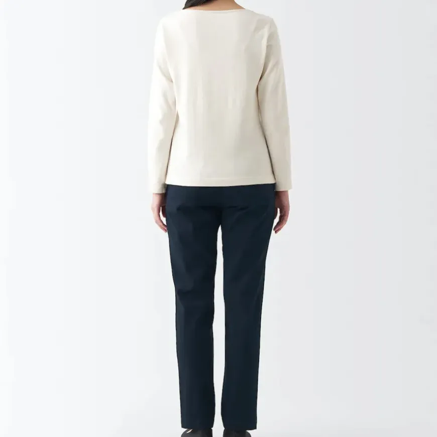 Women's 4-Way Stretch Chino Slim Tapered Pants (L 32inch / 82cm)