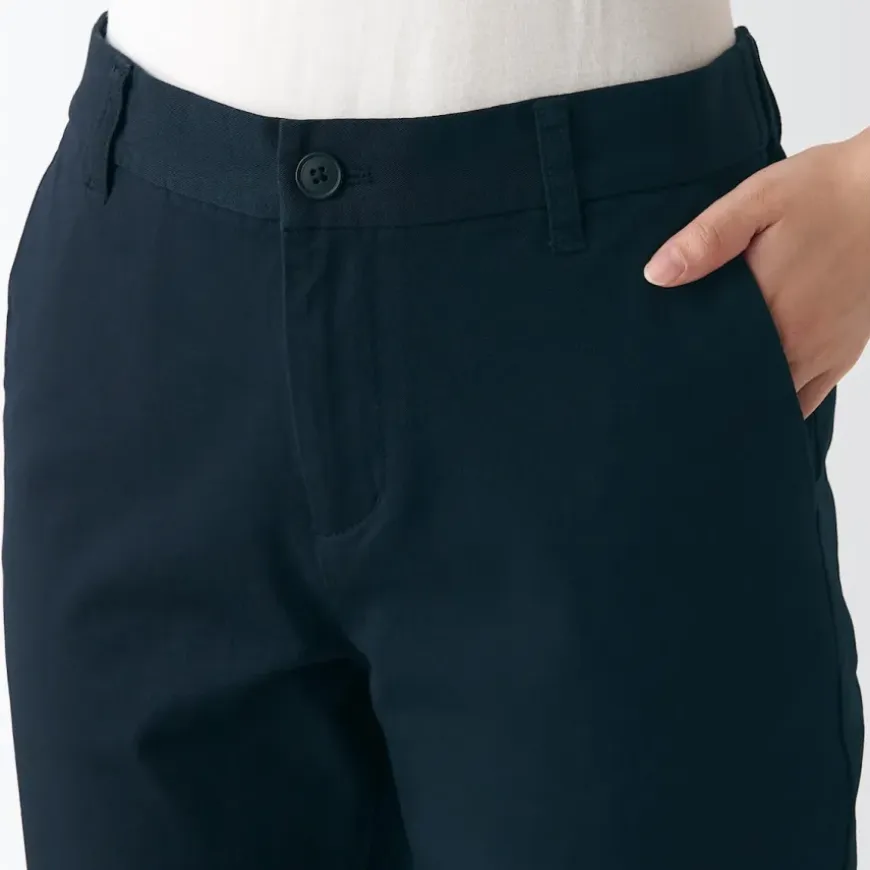 Women's 4-Way Stretch Chino Slim Tapered Pants (L 32inch / 82cm)