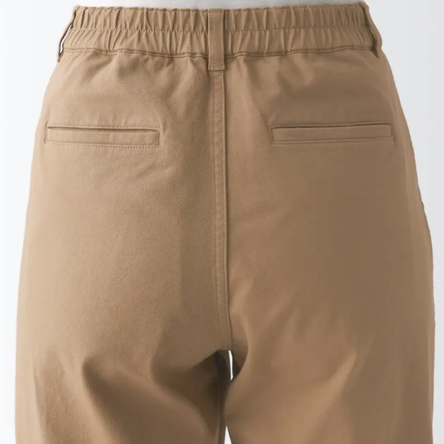 Women's 4-Way Stretch Chino Wide Straight Pants (L 32inch / 80cm)