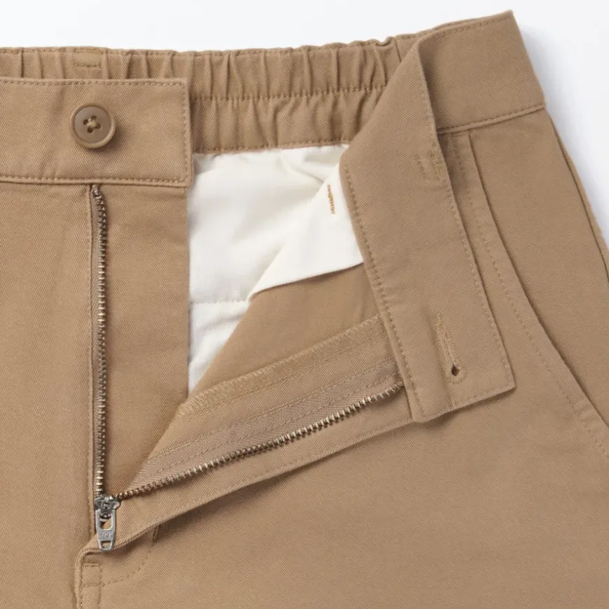 Women's 4-Way Stretch Chino Wide Straight Pants (L 32inch / 80cm)