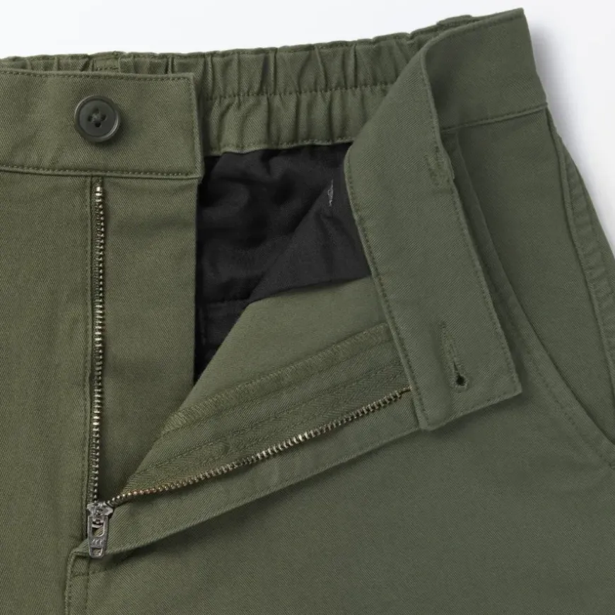 Women's 4-Way Stretch Chino Wide Straight Pants (L 32inch / 80cm)
