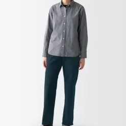Women's 4-Way Stretch Chino Wide Straight Pants (L 32inch / 80cm)