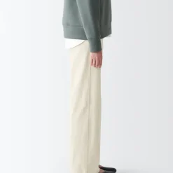 Women's 4-Way Stretch Chino Wide Straight Pants (L 32inch / 80cm)