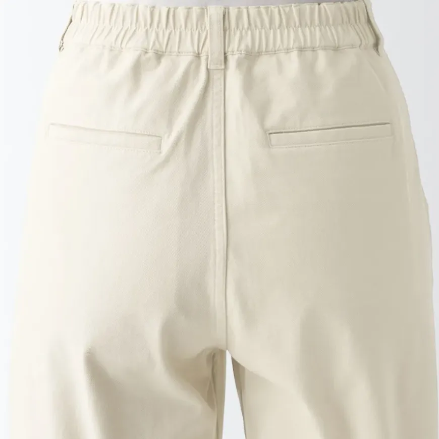 Women's 4-Way Stretch Chino Wide Straight Pants (L 32inch / 80cm)