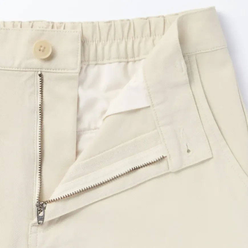 Women's 4-Way Stretch Chino Wide Straight Pants (L 32inch / 80cm)