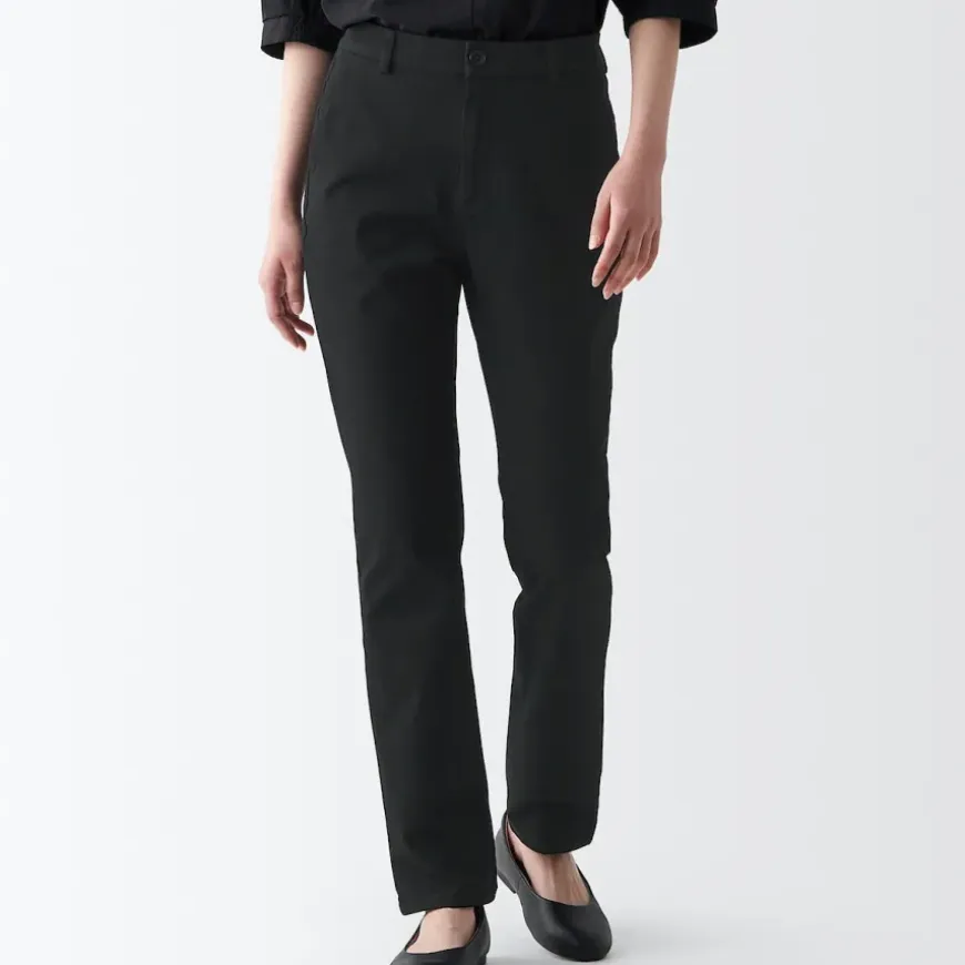 Women's 4-Way Stretch Chino Slim Tapered Pants (L 32inch / 80cm)