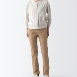 Women's 4-Way Stretch Chino Slim Tapered Pants (L 32inch / 80cm)