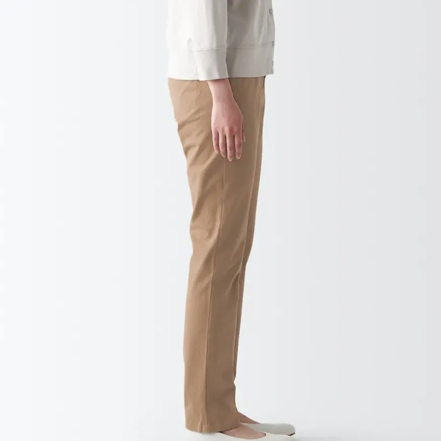 Women's 4-Way Stretch Chino Slim Tapered Pants (L 32inch / 80cm)