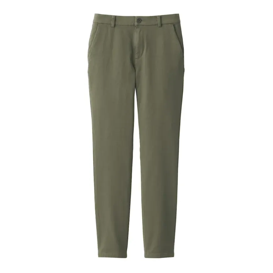 Women's 4-Way Stretch Chino Slim Tapered Pants (L 32inch / 80cm)