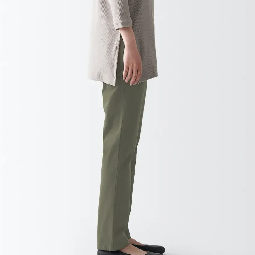 Women's 4-Way Stretch Chino Slim Tapered Pants (L 32inch / 80cm)