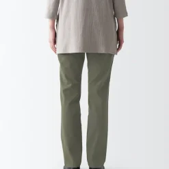 Women's 4-Way Stretch Chino Slim Tapered Pants (L 32inch / 80cm)