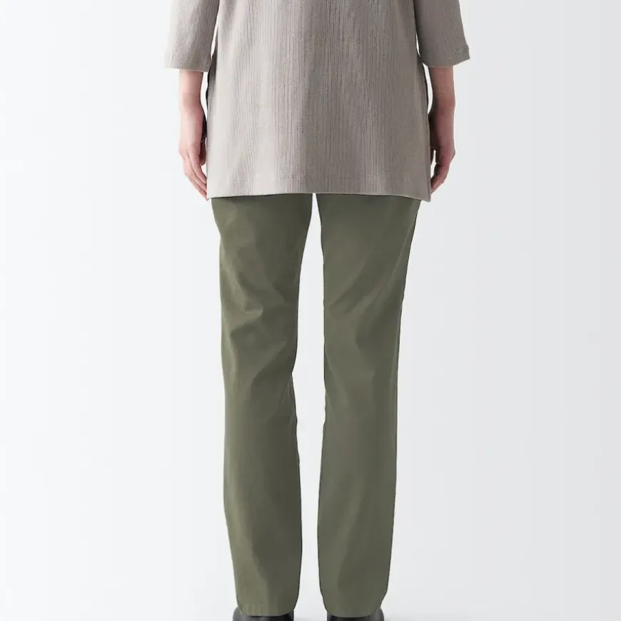 Women's 4-Way Stretch Chino Slim Tapered Pants (L 32inch / 80cm)