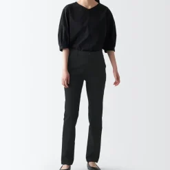 Women's 4-Way Stretch Chino Slim Tapered Pants (L 32inch / 80cm)