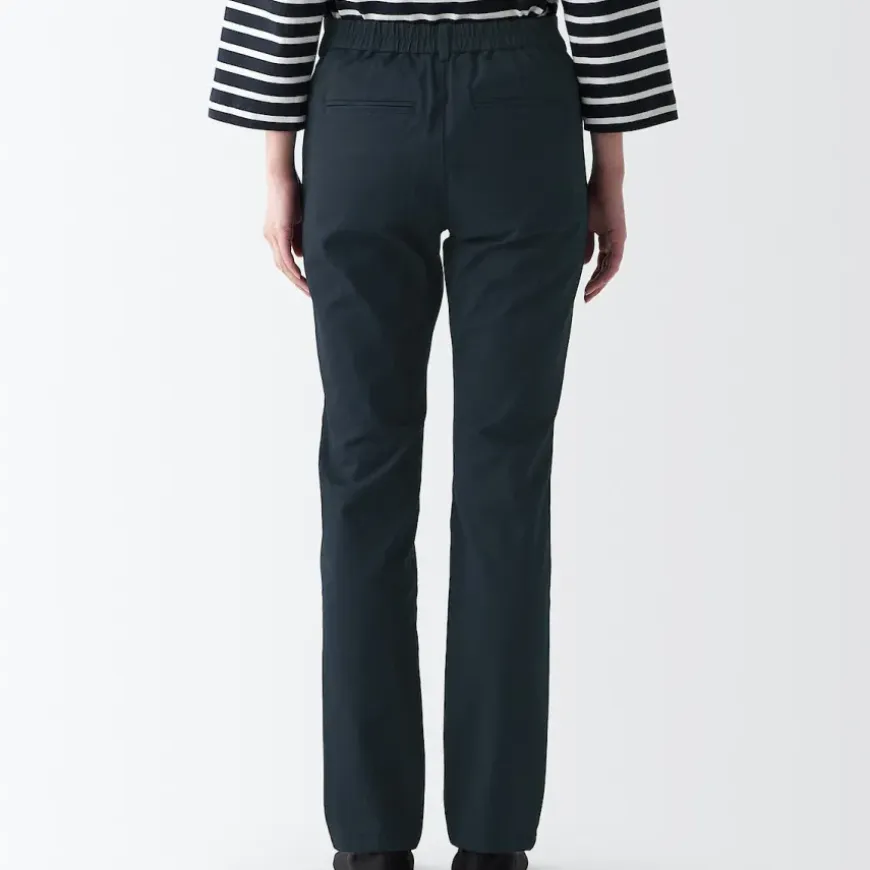 Women's 4-Way Stretch Chino Slim Tapered Pants (L 32inch / 80cm)