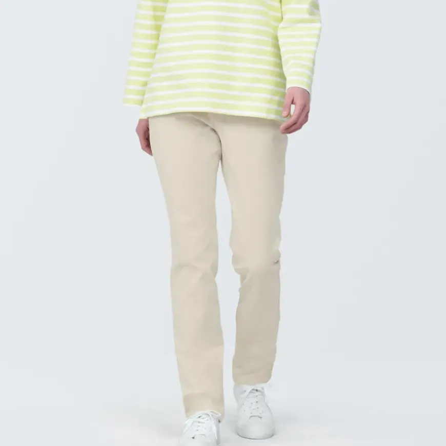 Women's 4-Way Stretch Chino Slim Tapered Pants (L 32inch / 80cm)